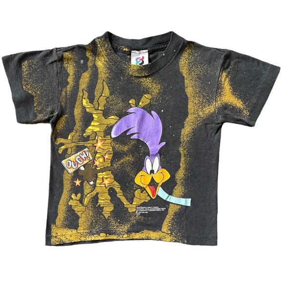 Vintage 1992 Looney Tunes Road Runner & Wile Coyote Single Stitch USA Shirt - Picture 1 of 6